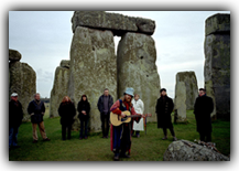 Guitar player at stonehenge